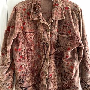 Chico Jean style jacket sz 10 embroidered & beaded